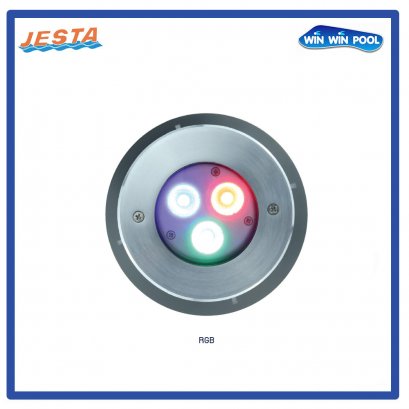 ไฟ LED 9w/12V แสงสี RGB ขอบสแตนเลส แบบฝังเบ้า JESTA