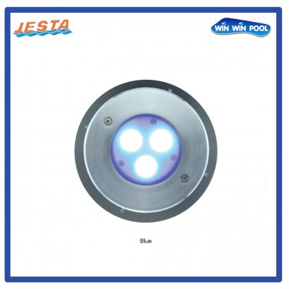 ไฟ LED 9w/12V แ สง BLUE  ขอบสแตนเลส แบบฝังเบ้า JESTA