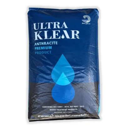 สารกรองน้ำอัลตร้าเคลียร์ Ultraklear แอนทราไซต์ เกรดพรีเมี่ยมพิเศษ 40 ลิตร/ถุง