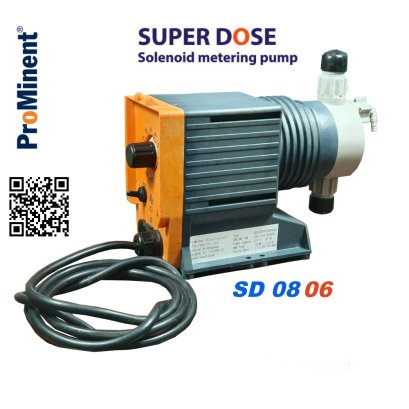 Prominent Chemical Dosing pump SD0806PP ปั๊มสูบจ่ายสารเคมี คลอรีน กรดด่างเป็นระบบ Solenoid Metering Pump ขนาดเล็ก กระทัดรัด เหมาะสำหรับดูดและจ่ายเคมีที่เป็นของเหลว ขับเคลื่อนด้วยแบบแม่เหล็กในช่วงสมรรถนะ 7.2  ลิตร/ชม. ที่แรงดันต้าน 8 บาร์