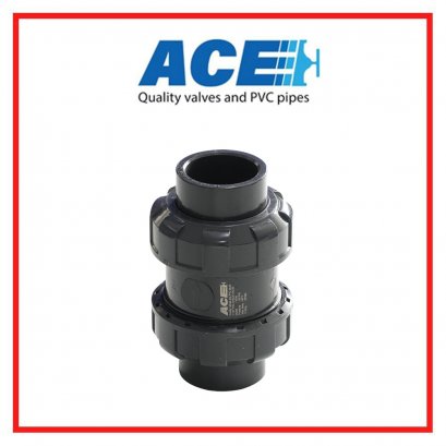 ACE SPRING CHECK VALVE DN40(1.1/2") D/UNION BALL TYPE half ball EPDM O-ring With Spring