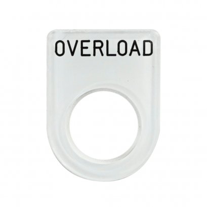 เนมเพลทอคิลิค OVERLOAD แบบห่วง 22MM(33X45)พื้นขาว