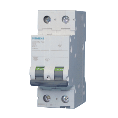 SIEMENS MCB 2 pole 6kA 25A Model:5SL6225-7CC