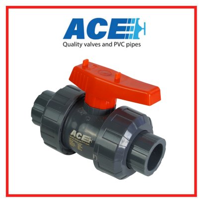 ACE TRUE UNION BALL VALVE 3/4" ABS Handle ABS Ball & Stem PVC Body EPDM Oring