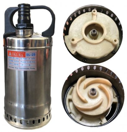 ปั๊มจุ่มใต้นํ้าตัวเรือนสแตนเลส OKURA (Stainless Steel Dewatering Pump)