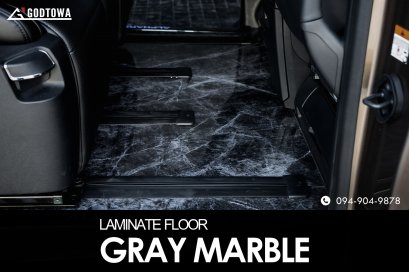Marble Laminate FLOOR MAT พื้นลามิเนตลายหินอ่อนสีเทา สำหรับรถอัลพาร์ด เวลไฟร์ ALPHARD VELLFIRE 40 รุ่นปี 2023 ขึ้นไป