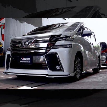 ลิ้นหน้าทรงสปอร์ต ลิ้นหน้าตรงรุ่นเวลไฟร์ GODTOWA FRONT SPLITTER ลิ้นหน้าเวลไฟร์ VELLFIRE ลิ้นหน้าVELLFIRE