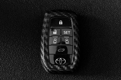 กรอบกุญแจลายเคฟล่า สำหรับ Alphard/Vellfire 30 รุ่นปี 2015-2021 กรอบสมาร์ทคีย์อัลพาร์ด เวลไฟร์ Smart Key Cover  กรอบกุญแจเคฟล่า