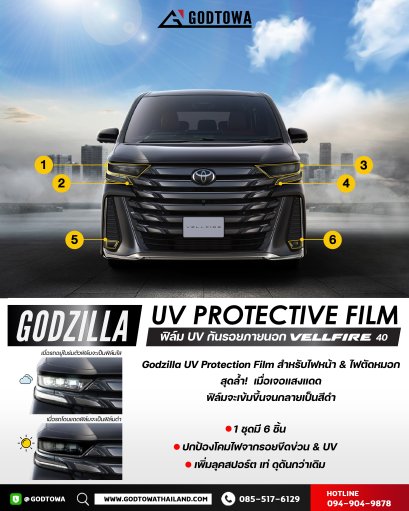 Godzilla UV Protection Film สำหรับไฟหน้า & ไฟตัดหมอก