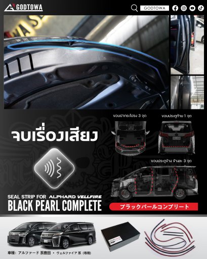 SEAL STRIP BLACK PEARL COMPLETE ยางกันเสียงขอบประตูสำหรับรถยนต์ ALPHARD / VELLFIRE ยางกันเสียง ยางกันเสียงขอบประตู สำหรับ ALPHARD / VELLFIRE 30