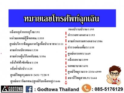 หมายเลขฉุกเฉินที่จำเป็นในชีวิตประจำวัน