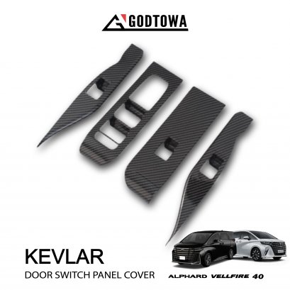 Kevlar DOOR SWITCH PANEL COVER ชุดครอบแผงสวิทซ์ปรับกระจกเคฟล่า สำหรับรถ ALPHARD / VELLFIRE 40