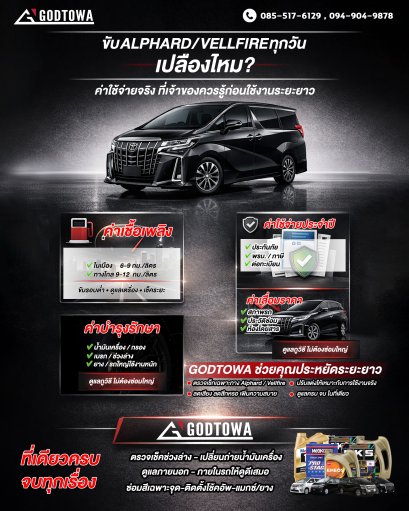ขับ Alphard / Vellfire ทุกวัน เปลืองไหม?