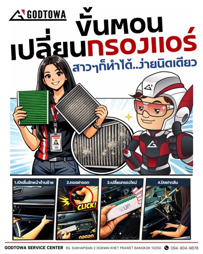 ขั้นตอนการเปลี่ยนกรองแอร์ Toyota Alphard / Vellfire