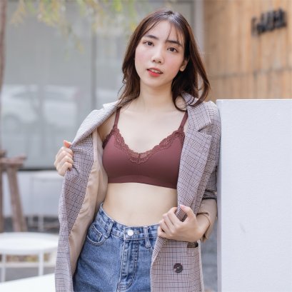 Cherilon Beauty Bra บราเชอรีล่อน บราเล็ต Brallete บราลูกไม้ บราทอไร้ตะเข็บ บราลูกไม้ไร้โครง บราไร้โครงไร้ตะเข็บ