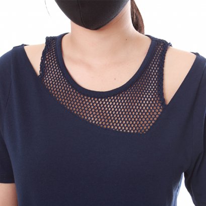 Sporty Net เสื้อยืดคอกลมแขนสั้นสีน้ำเงิน รหัส LNTS26