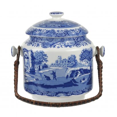 Spode Blue Italian 200th Anniversary Biscuit Barrel