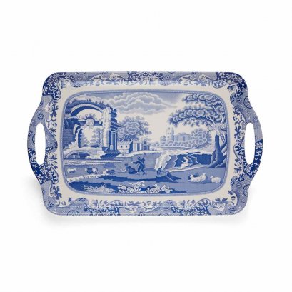 Pimpernel Blue Italian Large Melamine Handled Tray