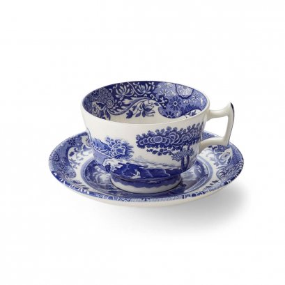 Spode Blue Italian Teacup and Saucer