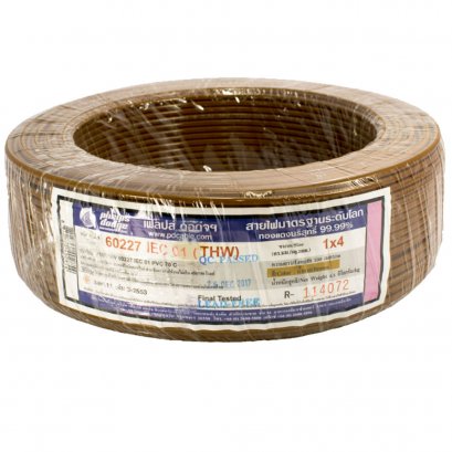 สายไฟ IEC01 THW 1x4 sq.mm. สีน้ำตาล PHELPS DODGE