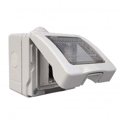 กล่องกันน้ำ ติดลอย 3ช่อง แนวนอน สีเทา BTICINO