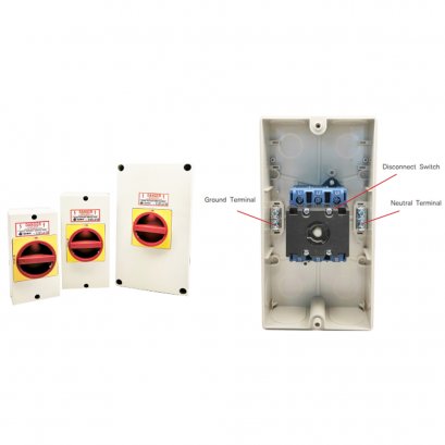 สวิตช์ตัดตอนกันน้ำ เมนสวิทช์พร้อมกล่อง 3p 32A 85x120mm QUBIX