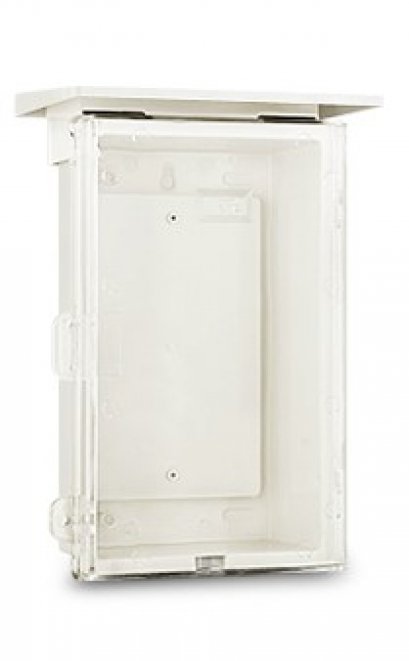 ตู้พลาสติกกันน้ำ มีหลังคา ฝาใส เบอร์ #1 สีขาว (209.5x318x151 มม.) NANO101CW NANO