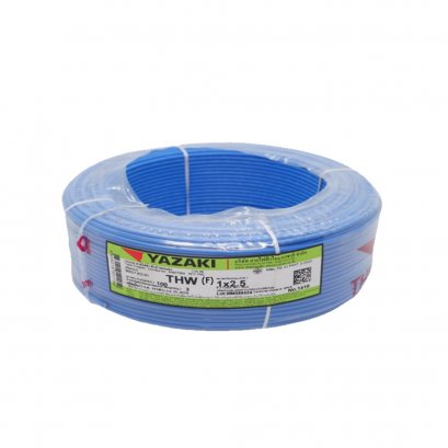 สายไฟ [VSF] IEC02 THW (f) 1x2.5 sq.mm. สีน้ำเงิน YAZAKI