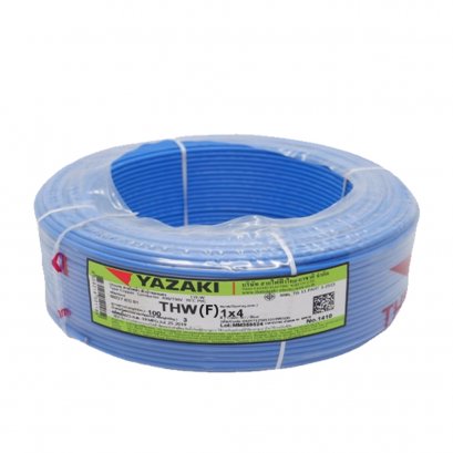 สายไฟ [VSF] IEC02 THW (f) 1x4 sq.mm. สีน้ำเงิน YAZAKI