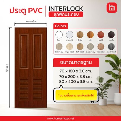 ประตู PVC INTERLOCK ลูกฟักประกอบ