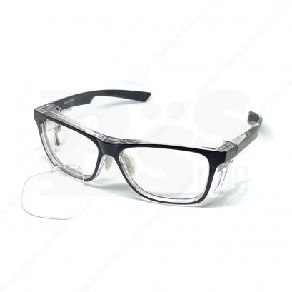 แว่นตาเซฟตี้เปลี่ยนเลนส์สายตา กรอบสีดำ P15011