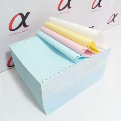 กระดาษต่อเนื่องเคมี 9x11&quot; 2 ชั้น 4 สี (1 ลัง/500 ชุด)