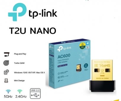 TP-LINK (Archer T2U Nano) AC600 Dual Band Wireless USB Adapter  สินค้ารับประกันตลอดอายุการใช้งาน