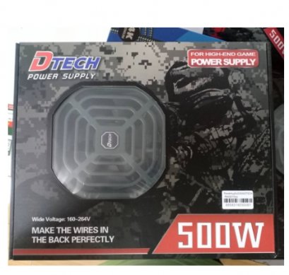 POWER SUPPLY (FULL) 500W DTECH PW007กำลังไฟสูงสุด500W PCI Ex Connector1 x 6+2-Pin