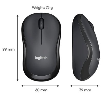 WIRELESS MOUSE LOGITECH M221-SILENT คลิกไร้เสียงรบกวน ครอบครัวและเพื่อนๆ BLACK