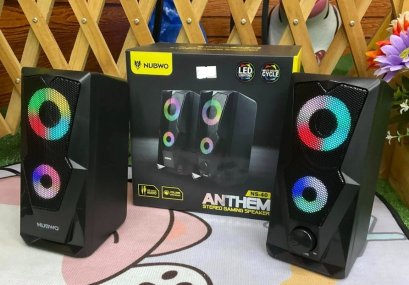 NUBWO 2.0 ลำโพง ANTHEM Model NS-40 USB LED Black ลำโพงตั้งโต๊ะ ออกแบบมาเพื่อคอเกมส์พร้อมไฟ LED MUTI - Color