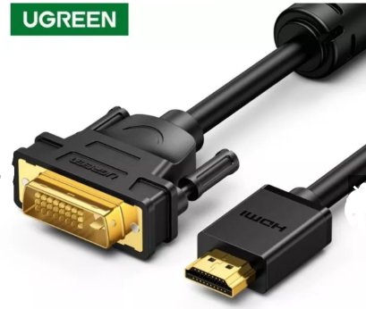 UGREEN HDMI to DVI 24+1 CABLE 1.5M รุ่น 11150 1.5M , รุ่น 10137 5M SUPPORT RESOLUTION UP TO 1080P สายแปลง HDMI to DVI 24+1