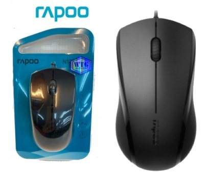 MOUSE RAPOO N1200 เม้าส์ไร้เสียง รุ่น N1200 silent optical  Resolution 1000 DPI BLACK
