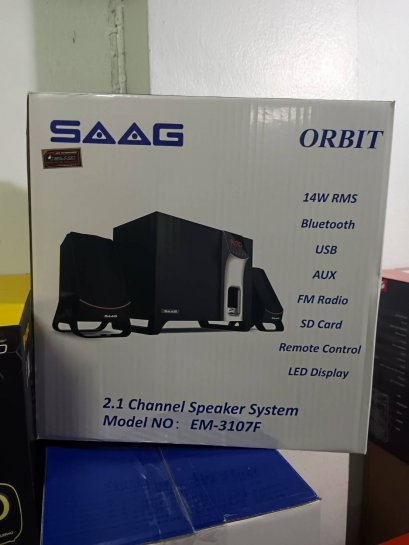 SAAG ลำโพง (2.1) ORBIT EM-3107F BLUETOOTH กำลังขับ 14 W Multimedia Speaker System ลำโพงซับวูฟเฟอร์ Black