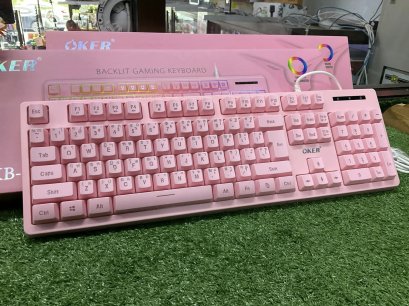 KEYBOARD OKER  KB-789 Pink