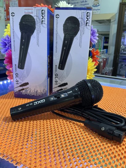 GXL Microphone  Cable ไมโครโฟน คุณภาพสูง แบบสาย รุ่น GXL  GL-91  มีปุ่ม เปิด ปิด  (Black)