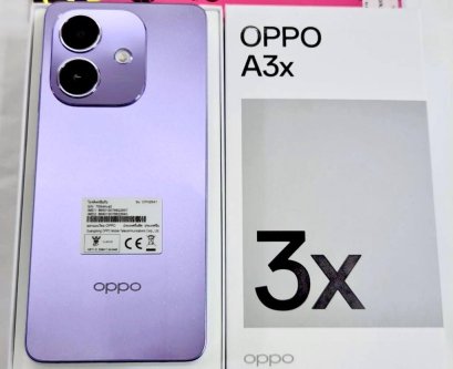 OPPO A3x Ram4GB/Rom64GB จอ6.67 ดีไซน์สวย ทนทาน กล้อง 8 MP ชาร์จไว 45W แบตเตอรี่ 5100mAh รับประกัน 12 เดือน ฟรีหูฟัง Starry Purple