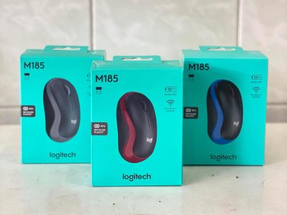 Logitech Mouse Wireless รุ่น M185 ของแท้ รับประกันศูนย์ 3 ปี เมาส์ไร้สายออฟติคัล รูปทรงกะทัดรัดใช้งานง่าย ด้วยดีไซน์เหมาะมือ สะดวก และอิสระ