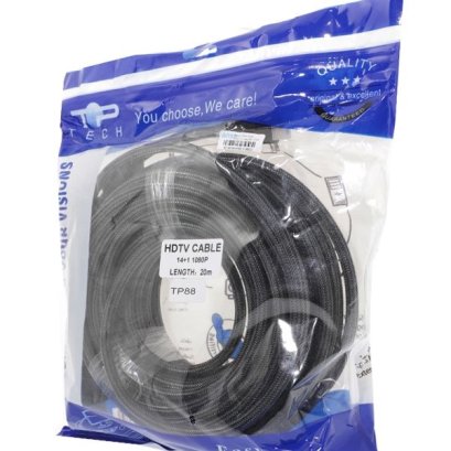 Cable HDMI (V.1.4) M/M (20M) TOP TECH TP88 สายถัก Cable HDMI Ver1.4 M/M (20 M) TOP Tech (แบบถุง)