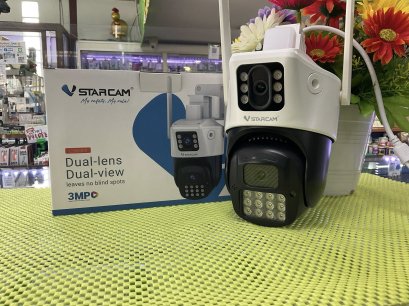 Vstarcam CS663DR เป็นกล้องวงจรปิดภายนอกอาคารแบบเลนส์คู่ที่ให้มุมมองกว้างและมีความคมชัดระดับ Full HD หมุนได้360องศา