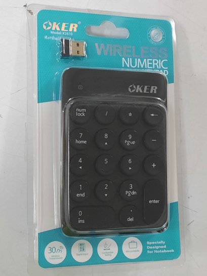 &#039;OKER&#039; Numeric Keypad Wireless K2610 (Black) 30m Wireless Transmission