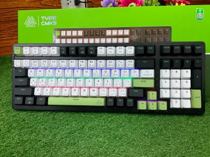 WIRELESS KEYBOARD (คีย์บอร์ดไร้สาย) EGA TYPE CMK9 BLUE SWITCH MINI RGB EN/TH - BLACK-WHITE-GREEN
