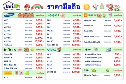 อัพเดทราคามือถือกันจ้า สนใจสอบถามได้นะคะ