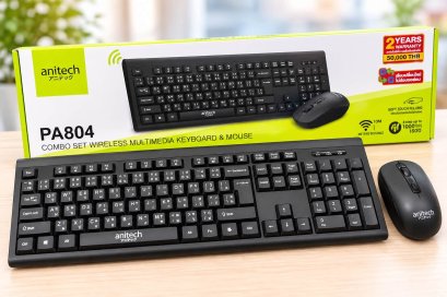 ANITECH Wireless Mouse + Keyboard รุ่น PA804 (TH/EN) ชุดเมาส์และคีย์บอร์ดไร้สาย