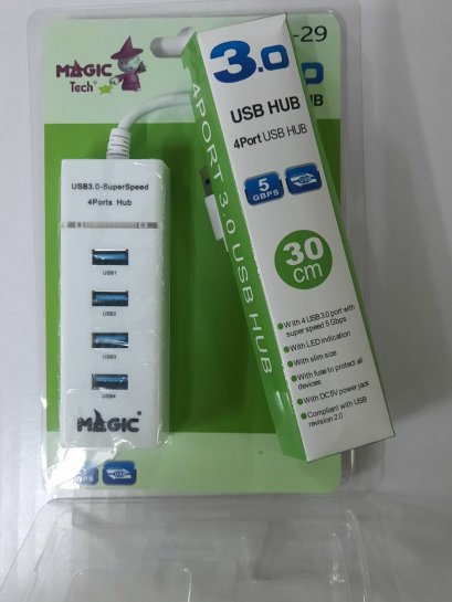 MAGIC TECH 4 Port USB HUB v3.0 MAGIC TECH MT29 LED indication Slim size